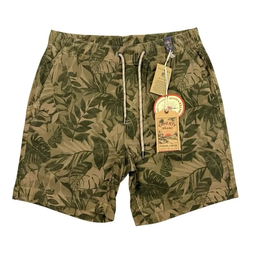 Faherty Shorts Mens Small Jungle Tropical Drawstring Pull On 6.5